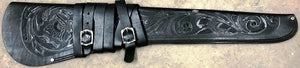 Tooled Leather Rifle Scabbard - Black