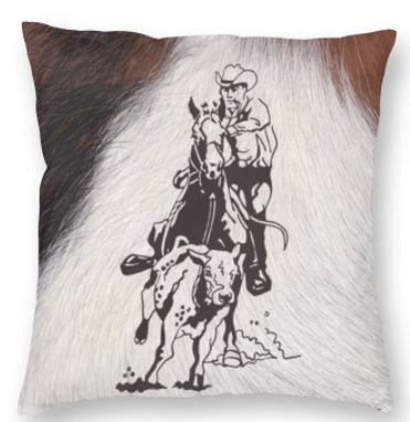 Calf Roping Decorative Accent Pillow