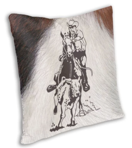 Calf Roping Decorative Accent Pillow