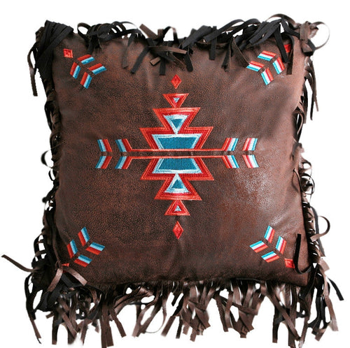 (CARJB2072) Western Embroidered Cross Decorative Pillow