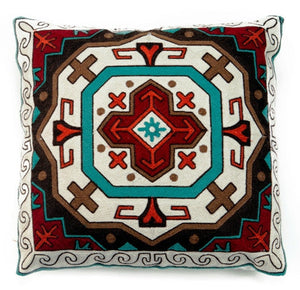 (CARJB6151) "Canyon View" Western Embroidered Shield Accent Pillow