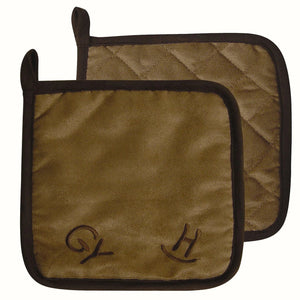 "Cattle Brand" Western Embroidered Pot Holder