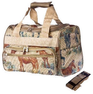 (CDS-HT1320-13) Horse Tapestry Duffle Bag 13"