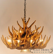 Load image into Gallery viewer, (CHD-W21CDL) Whitetail Deer 21 Antler Cascade Chandelier with Downlight