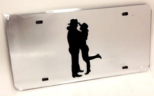(CLD-CCLT) "Cowboy Couple" Mirrored License Plate Light