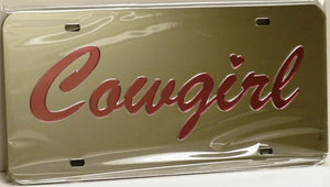 (CLD-CGLT) "Cowgirl Light" Mirrored License Plate