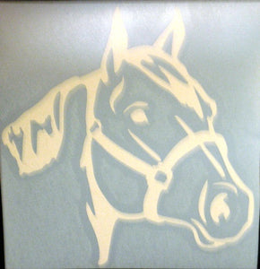 (CLD-HHWTDCL) "Horse Head White" Western Decal