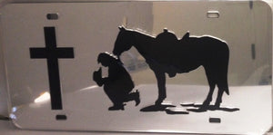 (CLD-PCGLT) "Praying Cowgirl" Western Mirrored License Plate Light