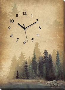 "Misty Forest" Wrapped Canvas Clock