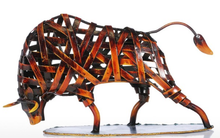 Load image into Gallery viewer, Metal Sculpture Iron Braided Bull - Available in 2 Colors!