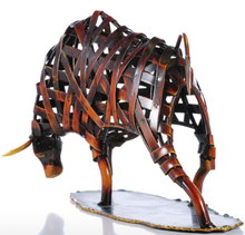 Load image into Gallery viewer, Metal Sculpture Iron Braided Bull - Available in 2 Colors!