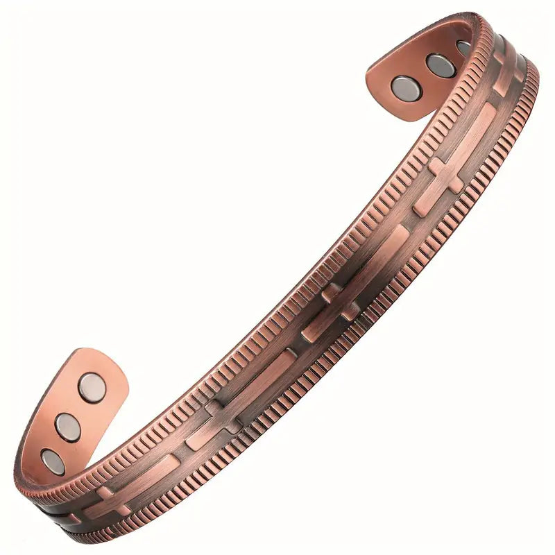 Vinci Linked Double Row Pure Copper Magnetic Therapy Bracelet –  CopperTownUSA