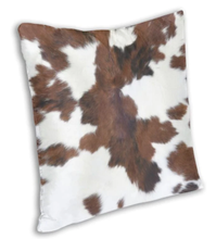 Load image into Gallery viewer, Brown &amp; White Cowhide Print Decorative Accent Pillow