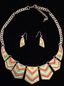 (CSN2050) Southwestern Necklace with Matching Earrings