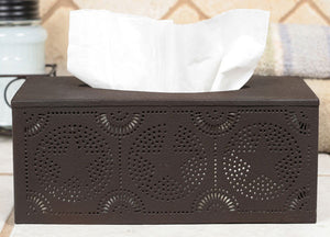 (CT810867) Western Star Pattern Punched Out Tin Tissue Box