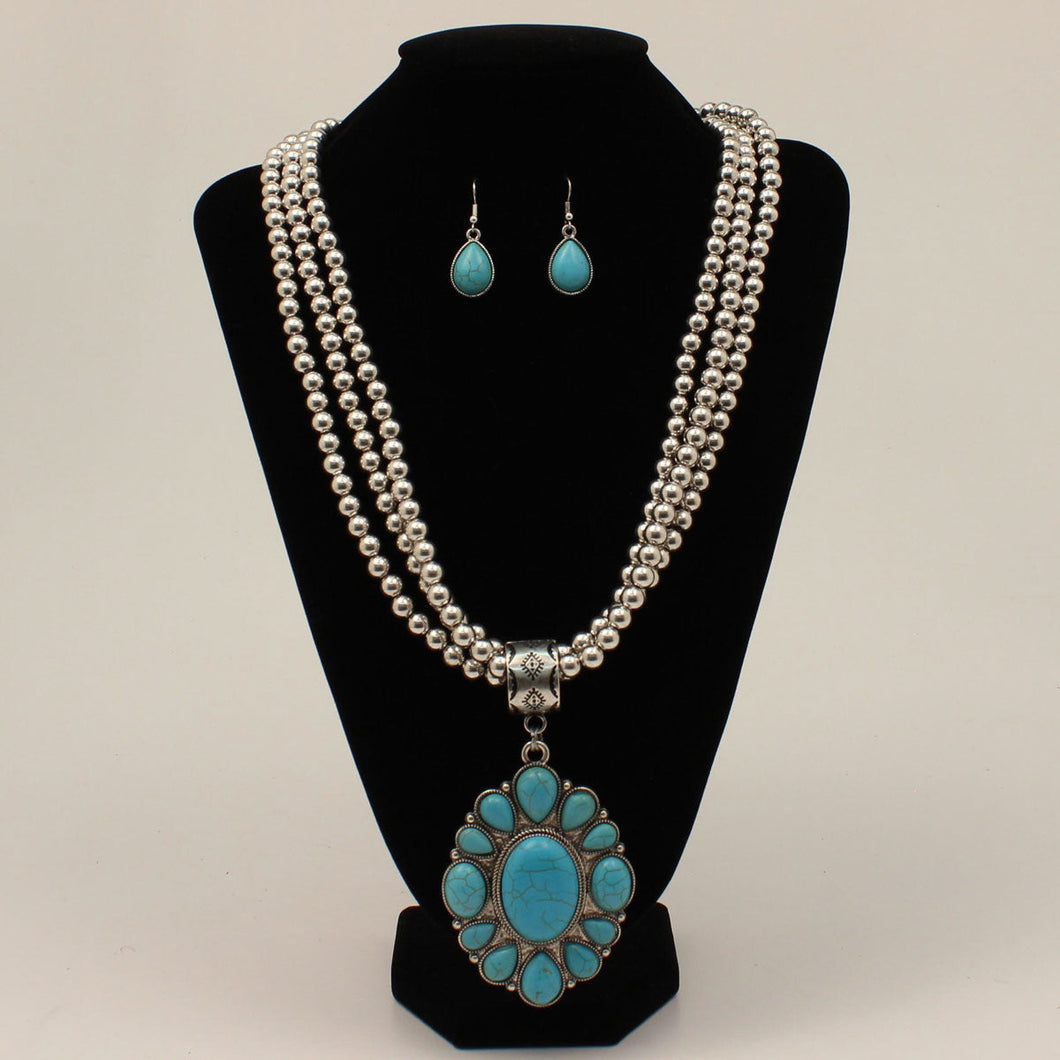 Silver Strike Necklace and Earring Set