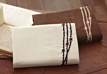 Load image into Gallery viewer, (DKSSBW24Q) Barbwire Western Embroidered Sheet Set Queen