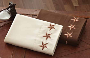 (DKSSTS24K) "Texas Star" Western Embroidered Sheets King