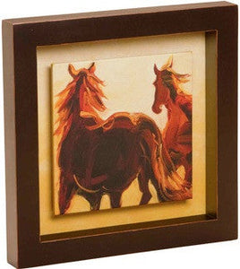 (DM-B5210015) "Running Horses" Shadow Box Art