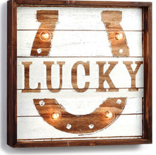 Load image into Gallery viewer, (DM2020150058) &quot;Lit Lucky&quot; Western Horseshoe  Wall Art