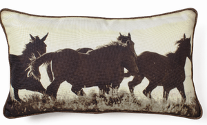 (DM3005210425) "Sunset Run" Horse Accent Pillow