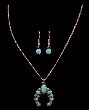 Western Squash Blossom Necklace & Earrings