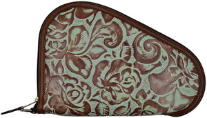 Brown & Turquoise Small Pistol Case