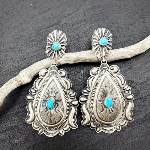 Retro Bohemian Turquoise Earrings