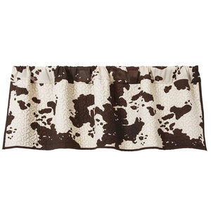 "Elsa" Cowhide Reversible Quitled Valance - Chocolate