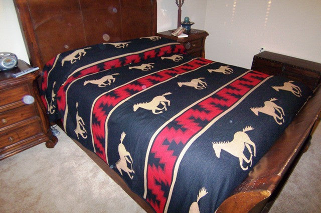 (EP7008-F) Horse Bedspread Red