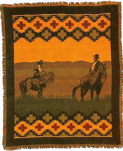 (EPHIJRANGE) "Range Riders" Cotton Western Blanket