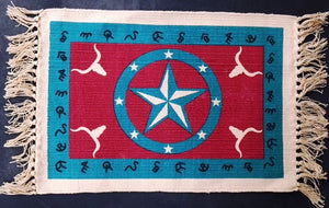 (EPHIMAT158) "Star Turquoise & Red" Western Placemat