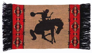 (EPOBMAT12) "Bucking Bronc Red" Woven Western Placemat