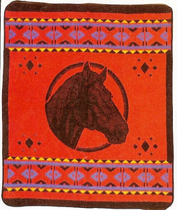 (EPOT6) "Horse Head" Western Blanket