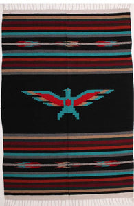 (EPTHUNDERB101BK) "Thunderbird Black" Southwestern Blanket