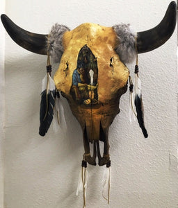 (EPTSKULLCBHRS) Western Cowboy & Horse Authentic Skull