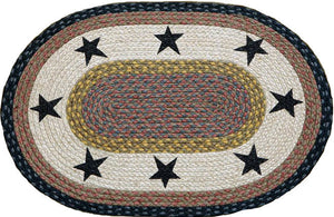 (EROP-099) Stars Oval Hand Painted Patch Rug