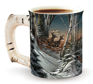 'Evening with Friends" Deer  Sculpted Coffee Mug