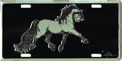 "Fresian" Horse License Plate