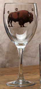 "Bison"16 Oz. Western Goblet Water/Wine 4-Piece Set