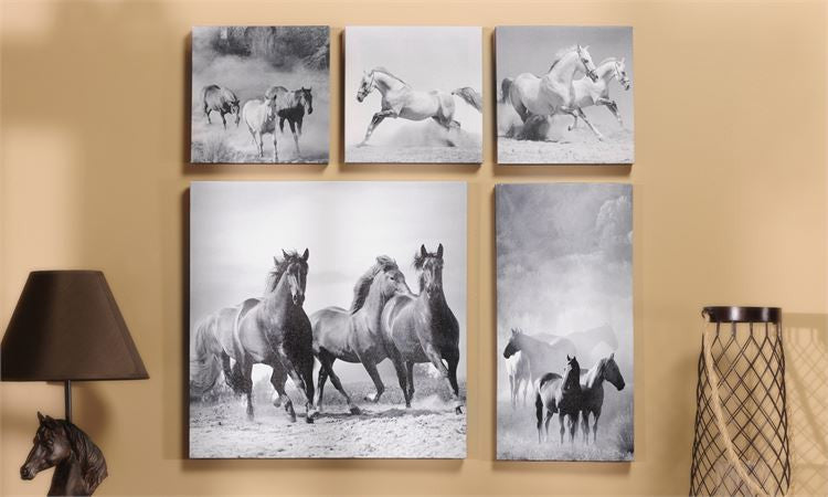 Western Horse Canvas Prints - Set of 5