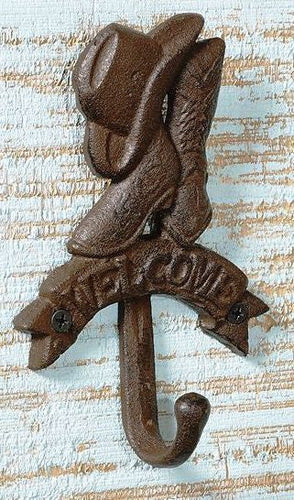 Cast Iron Cowboy Hat & Boots Wall Hook