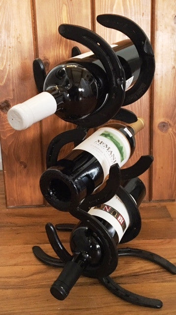Horseshoe 3-Bottle Wine Rack – Wild West Living