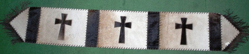 (GLP-TBLRNR7) Western Brazilian Cowhide Cross Table Runner - 7'