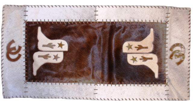 Western Cowhide Boot Rug Light 23
