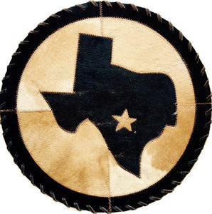 (GLPTXMAT12) Western Cowhide Texas Placemat - 12" Diameter