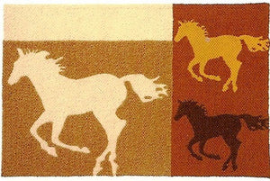 (HCJBMC007) "Equine Collage" Accent Rug
