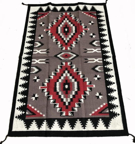 Hand Woven Wool Trading Post Rug - 4' x 6'