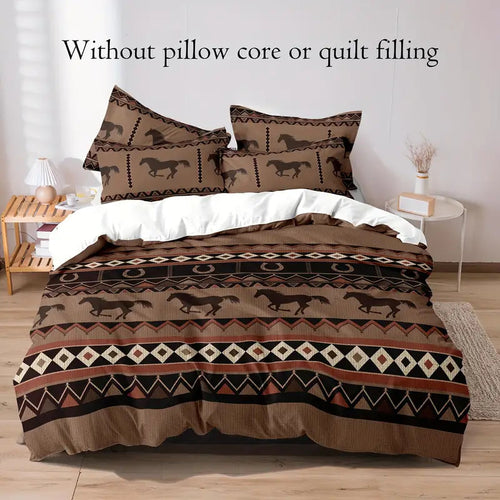 Running Horse 3-Piece Duvet Bedding Set - Queen
