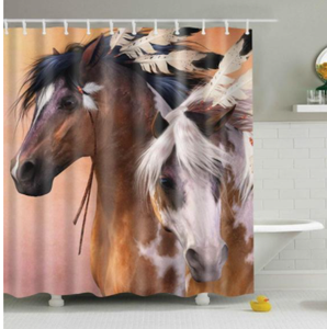 "Feathered Horses" Shower Curtain